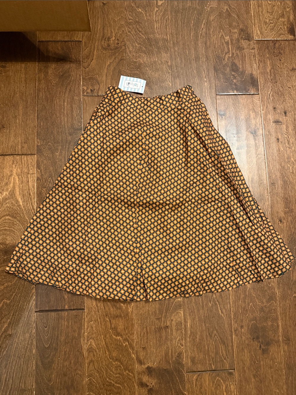Women's Brown Printed Circle Skirt